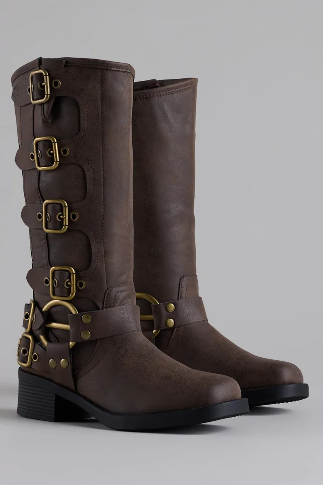 Totally Edgy Buckled Square Toe Boots | Windsor Stores