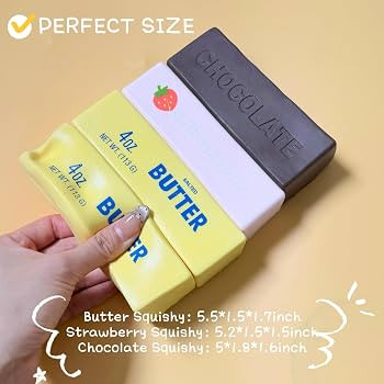 4 Pack Butter Squishy Toy, Super Soft Butter Shape Slow Rising Squishy Bulk | Amazon (US)