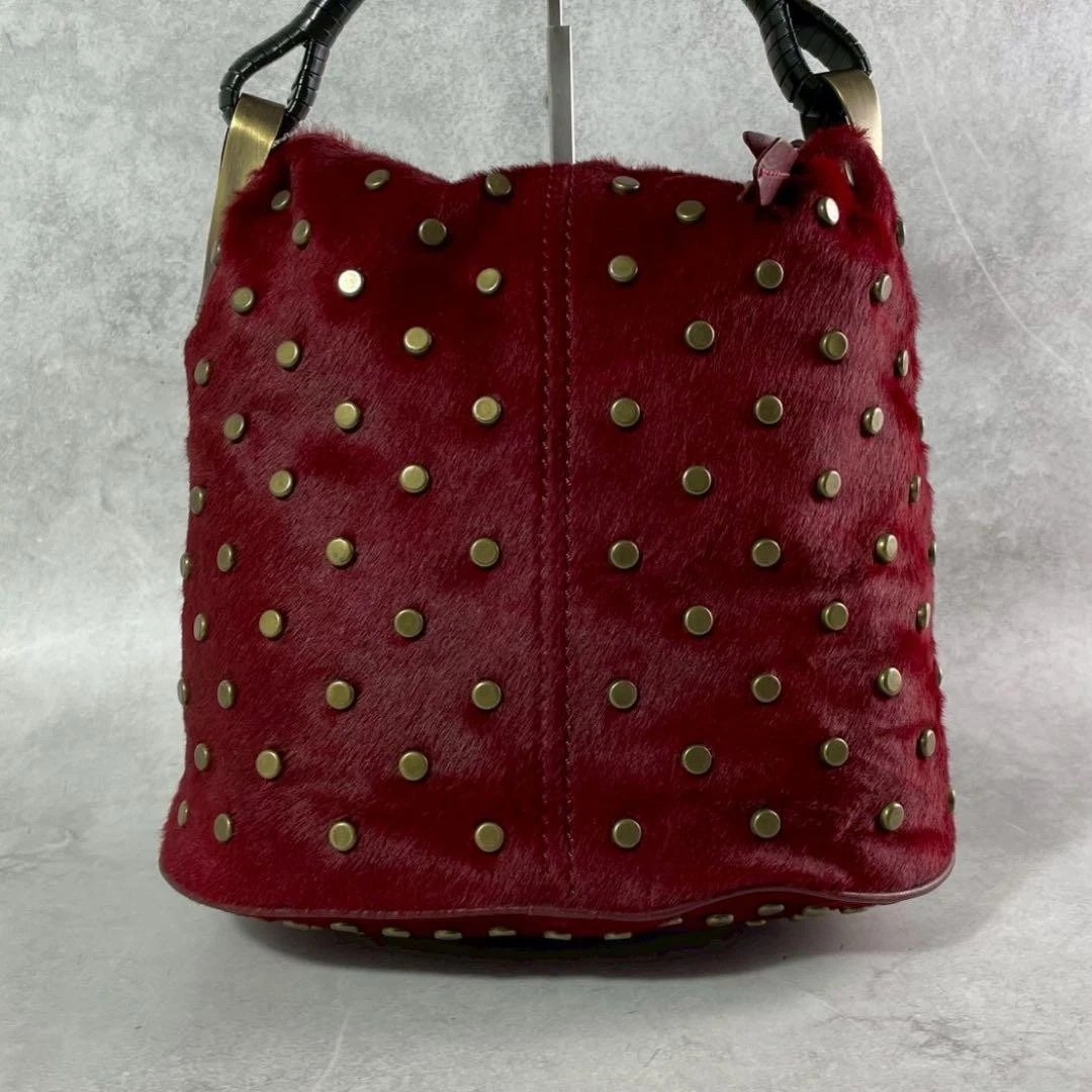 KENZO Calf Hair Studded Handbag Red Vintage FROM JAPAN | eBay | eBay US