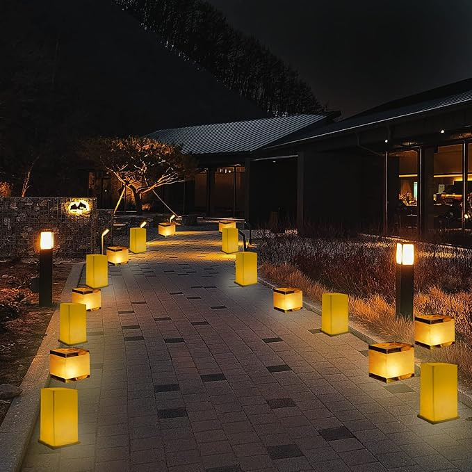 12Pack Floating Square Lanterns with LED Flameless Candles,Outdoor Lanterns Decorative with Water... | Amazon (US)