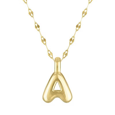 Junior Jewels 14K Gold Over Sterling Silver Initial Bubble Necklace | Target