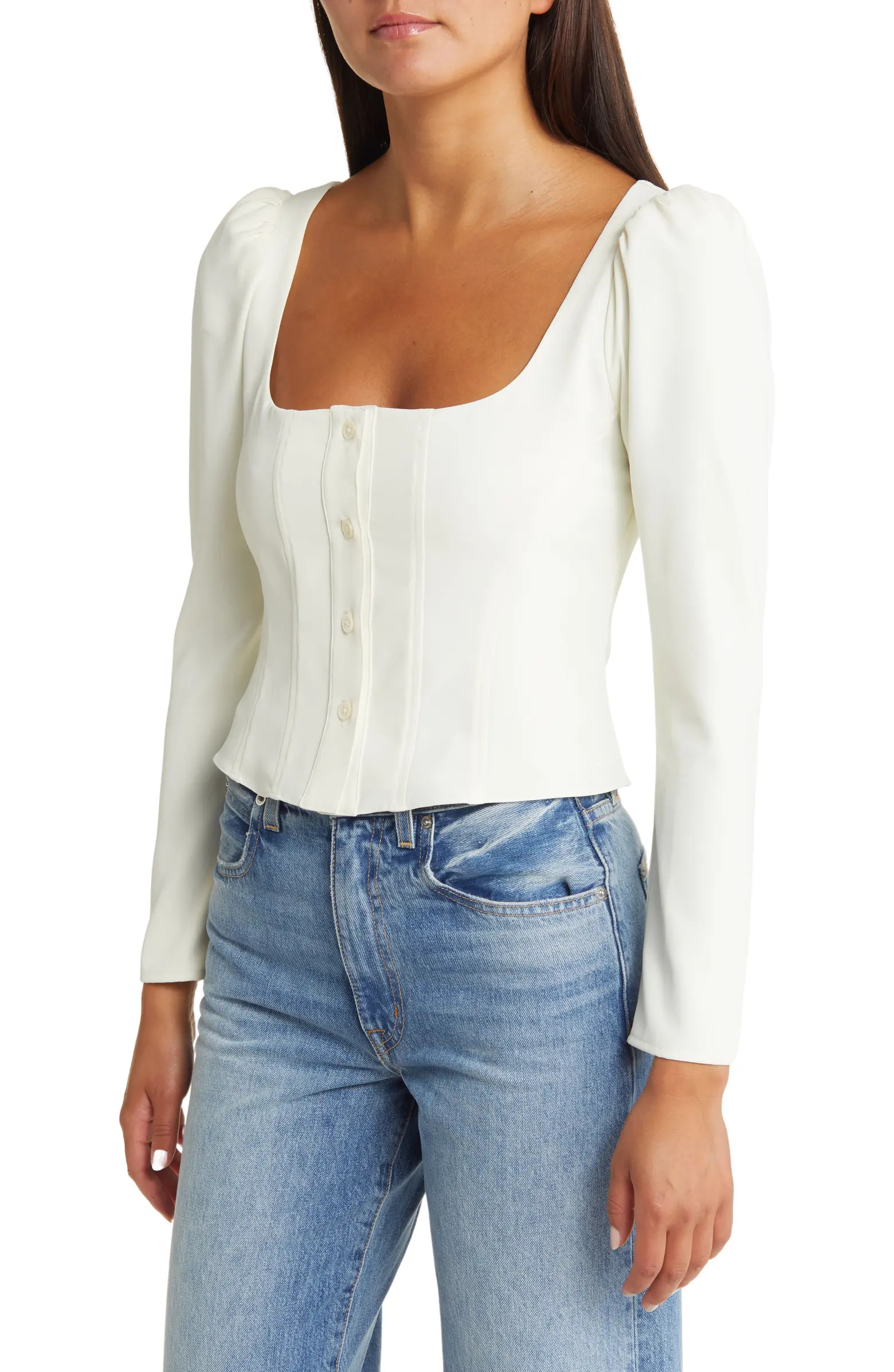 Unforgettable Long Sleeve Puff Shoulder Top | Nordstrom