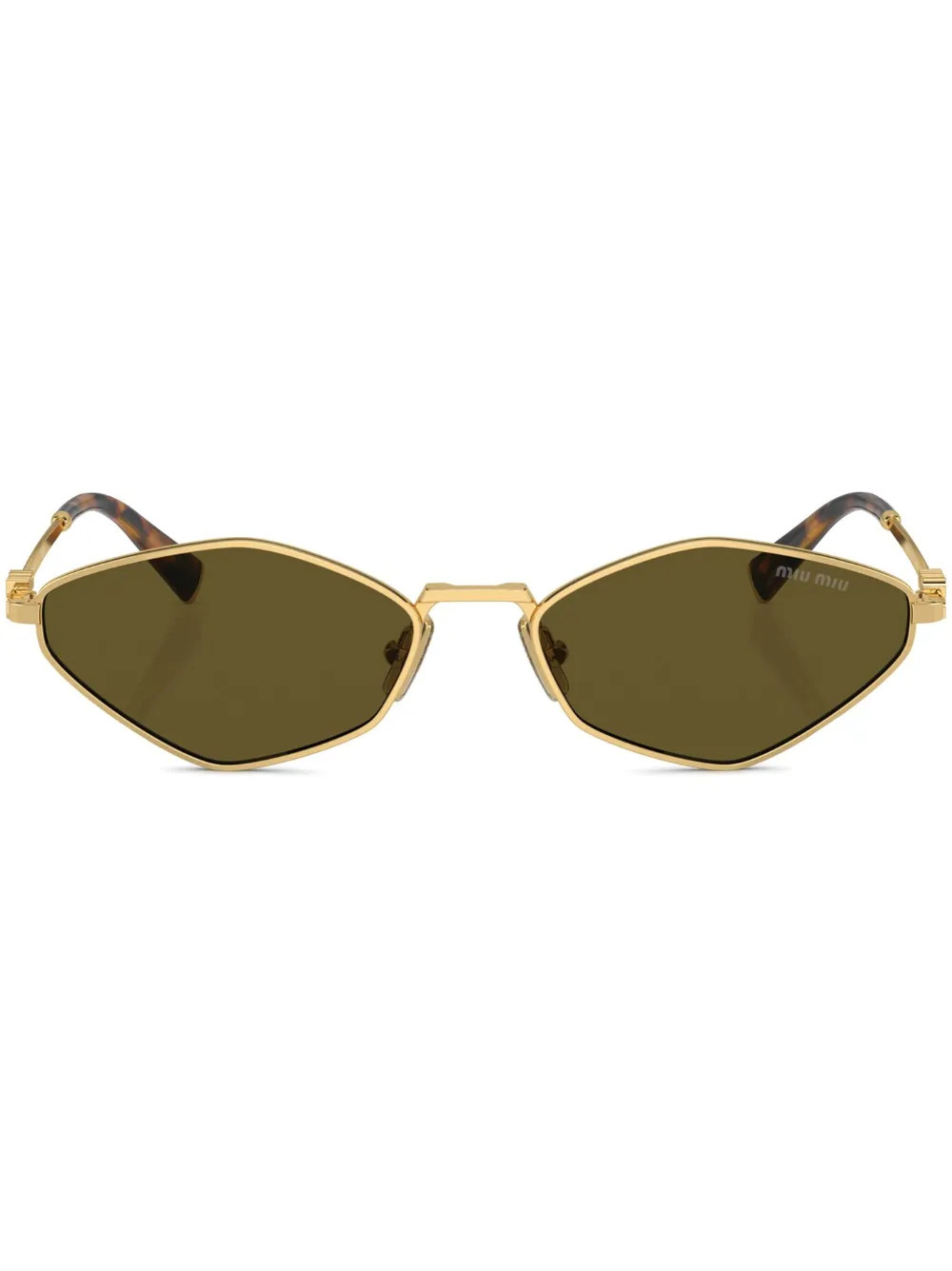 Miu Miu Eyewear logo-lettering geometric-frame Sunglasses - Farfetch | Farfetch Global