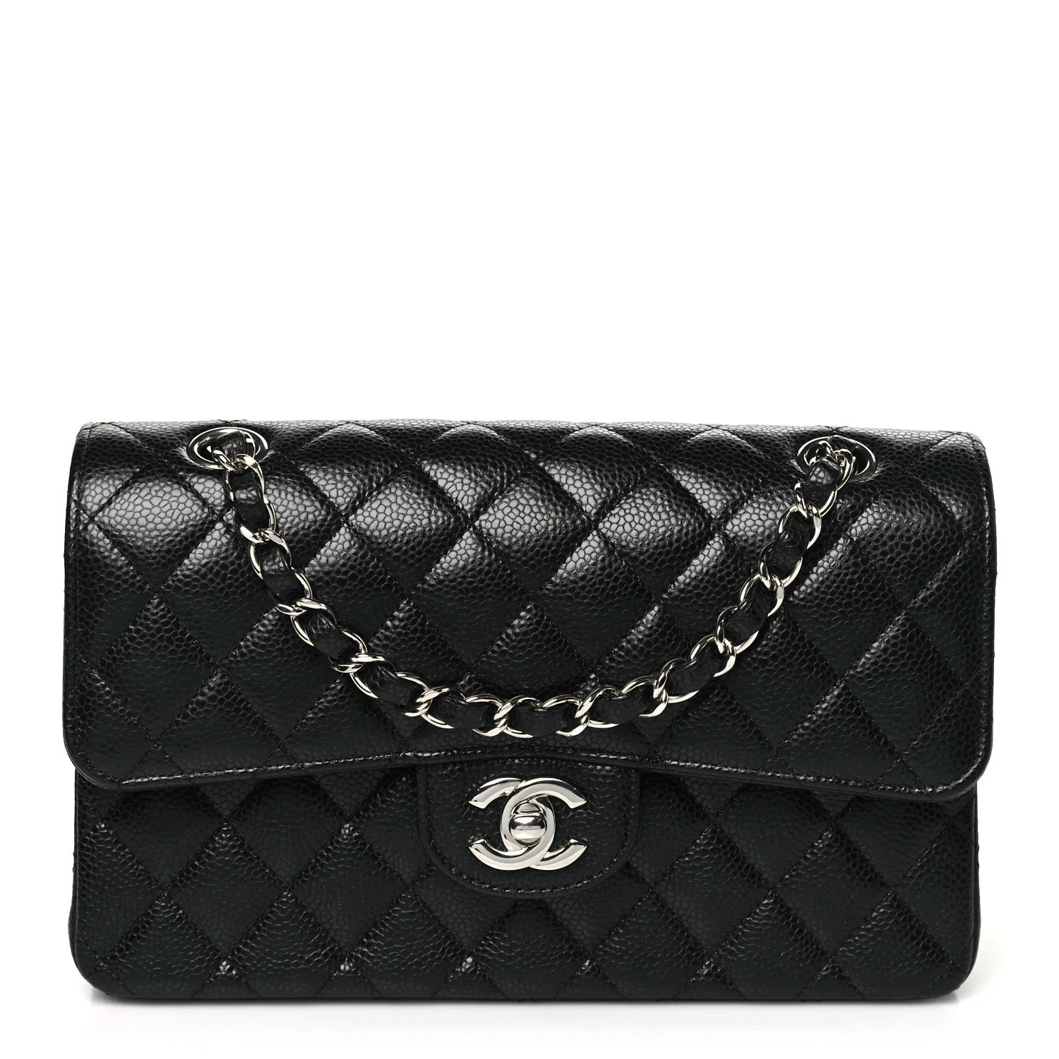 Caviar Quilted Small Double Flap Black | FASHIONPHILE (US)