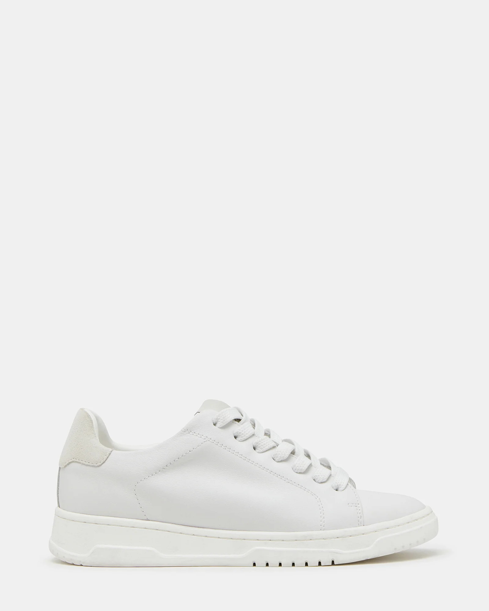 ELSIN White Leather Low-Top Lace-Up Sneaker | Women's Sneakers | Steve Madden (US)