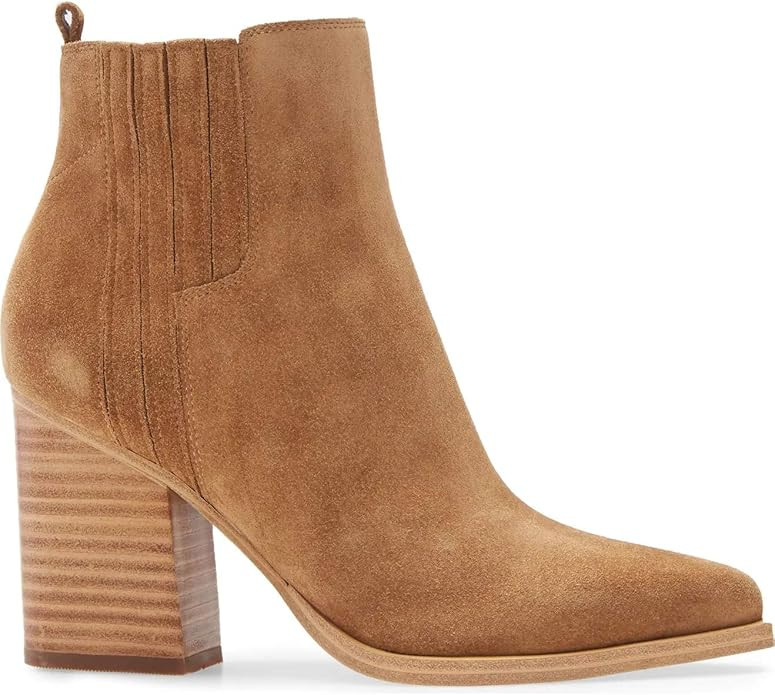 Imily Bela Women's Elastic Ankle Boots Pointed Toe Chunky Stacked Mid Heel Booties Winter Shoes | Amazon (US)