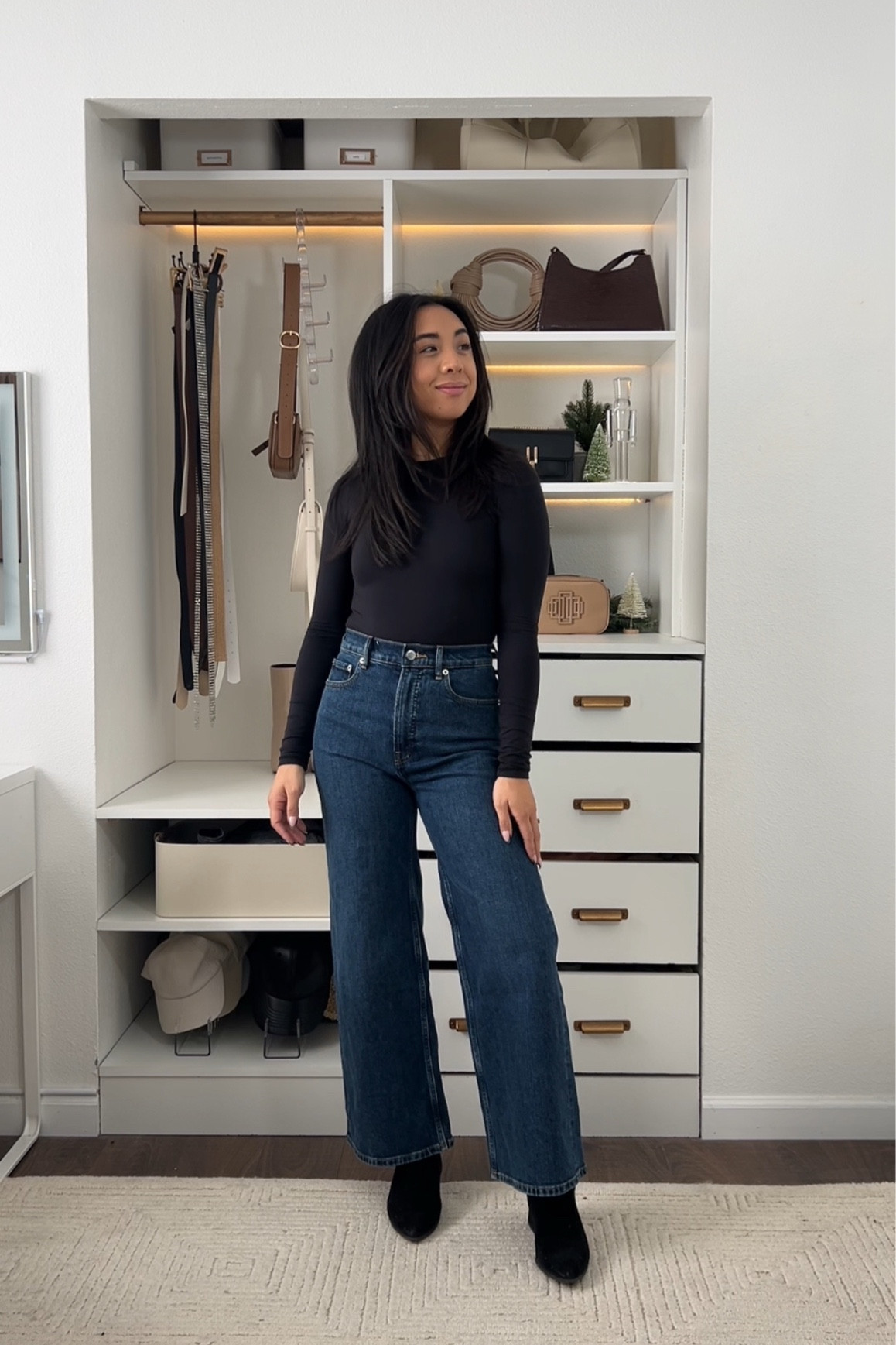 The Way High Sailor Jean from Everlane – these are super comfy and are a true wide leg pair of denim. They run small - size up one from your regular size. 

I wear size 26 in the 27.5 inch inseam.

#LTKCyberWeek #LTKFindsUnder100 #LTKStyleTip