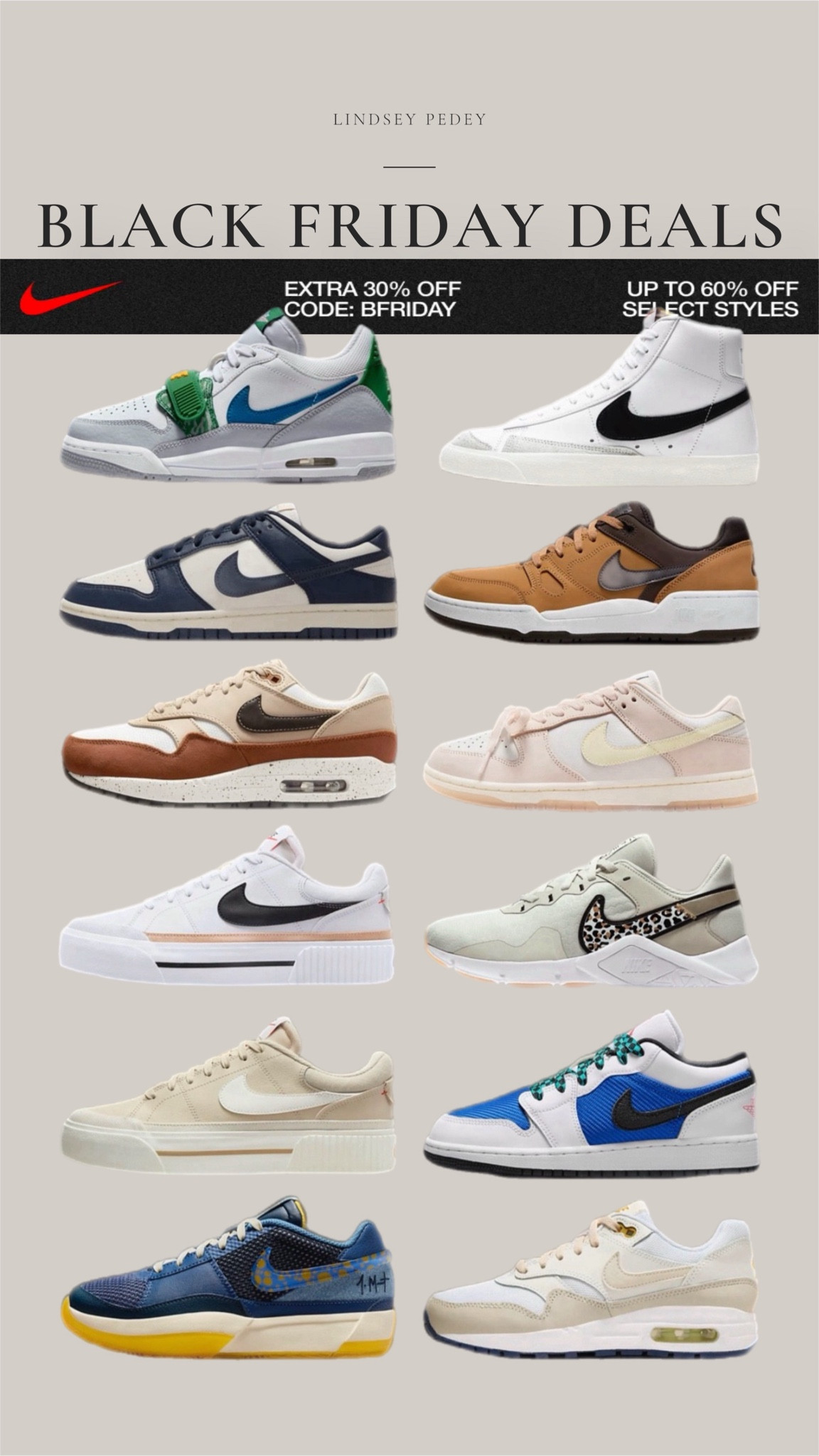 Nike black Friday sale up to 60% off plus an additional 30% off with code BFRIDAY! 

Nike, tennis shoes, sneakers, basketball shoes, athleisure, black Friday, cyber Monday, cyber week, kids, shoes, women’s shoes, men’s shoes, gift, guide, gifts for him, gifts for her, gifts for kids, gifts for teens

#LTKGiftGuide #LTKShoeCrush #LTKCyberWeek