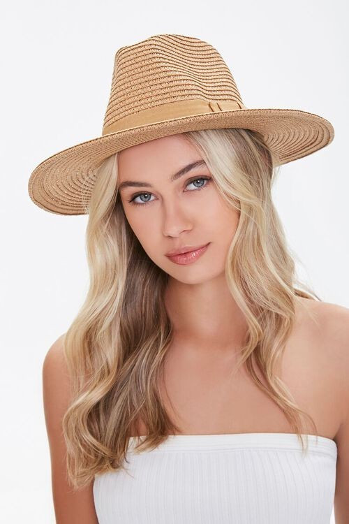 Straw Ribbon-Trim Fedora | Forever 21 (US)