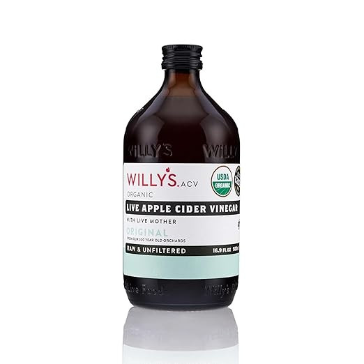 Willy's Organic ACV Apple Cider Vinegar with Mother - Probiotocs for Detox and Gut Health. 16.9oz... | Amazon (US)