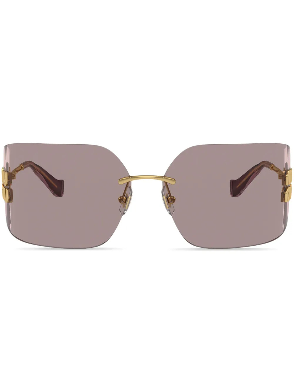 Miu Miu Eyewear Runway Frameless Sunglasses | Gold | FARFETCH | Farfetch Global