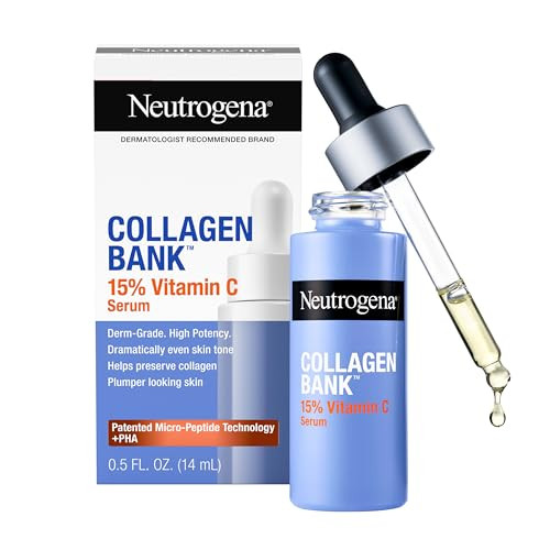 Neutrogena Collagen Bank 15% Vitamin C Face Serum, Vitamin C Serum for Face Helps Build Collagen for Glowing, Plumper Looking Skin, Uneven Skin Tone Treatment, Fragrance Free, 0.5 fl. oz | Amazon (US)