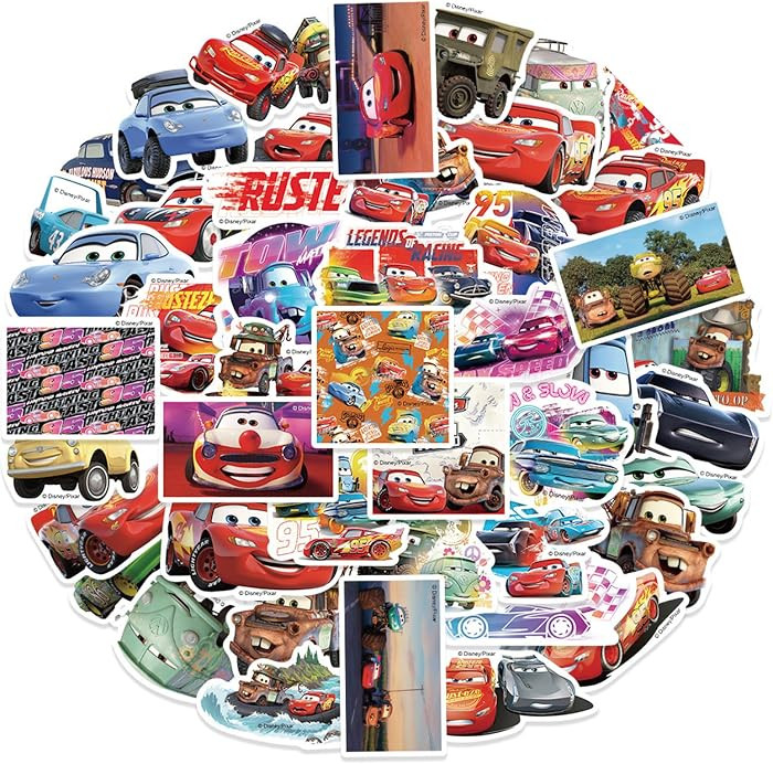Cars Stickers 50 Pcs Waterproof, Detachable and Beautiful, Suitable for Sticking on Water Bottles... | Amazon (US)