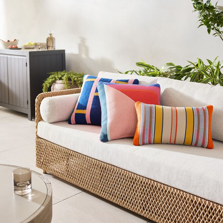 Outdoor Dash and Stripe Pillow | West Elm (US)