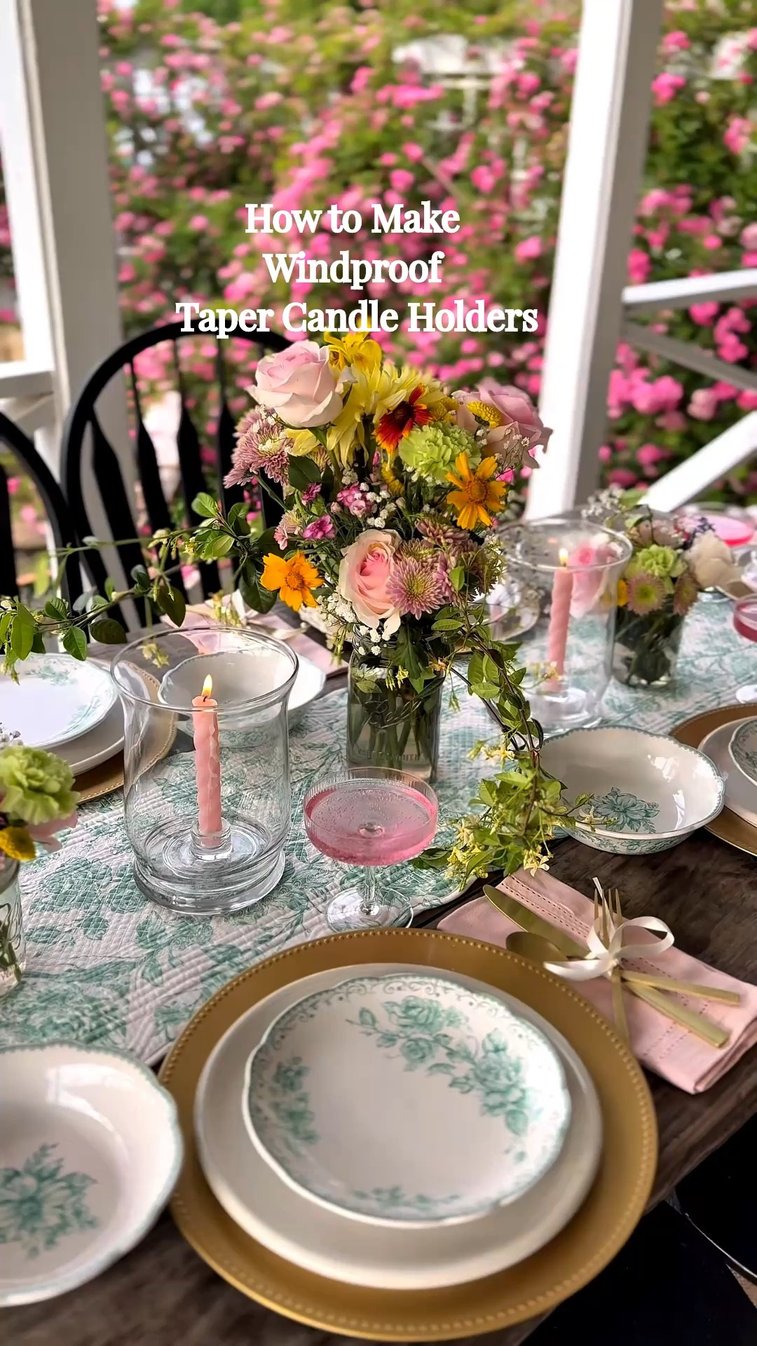 Let’s make Windproof Taper Candle Holders 💗 #outdoordining #springtablescape #springdecor 

#LTKSeasonal