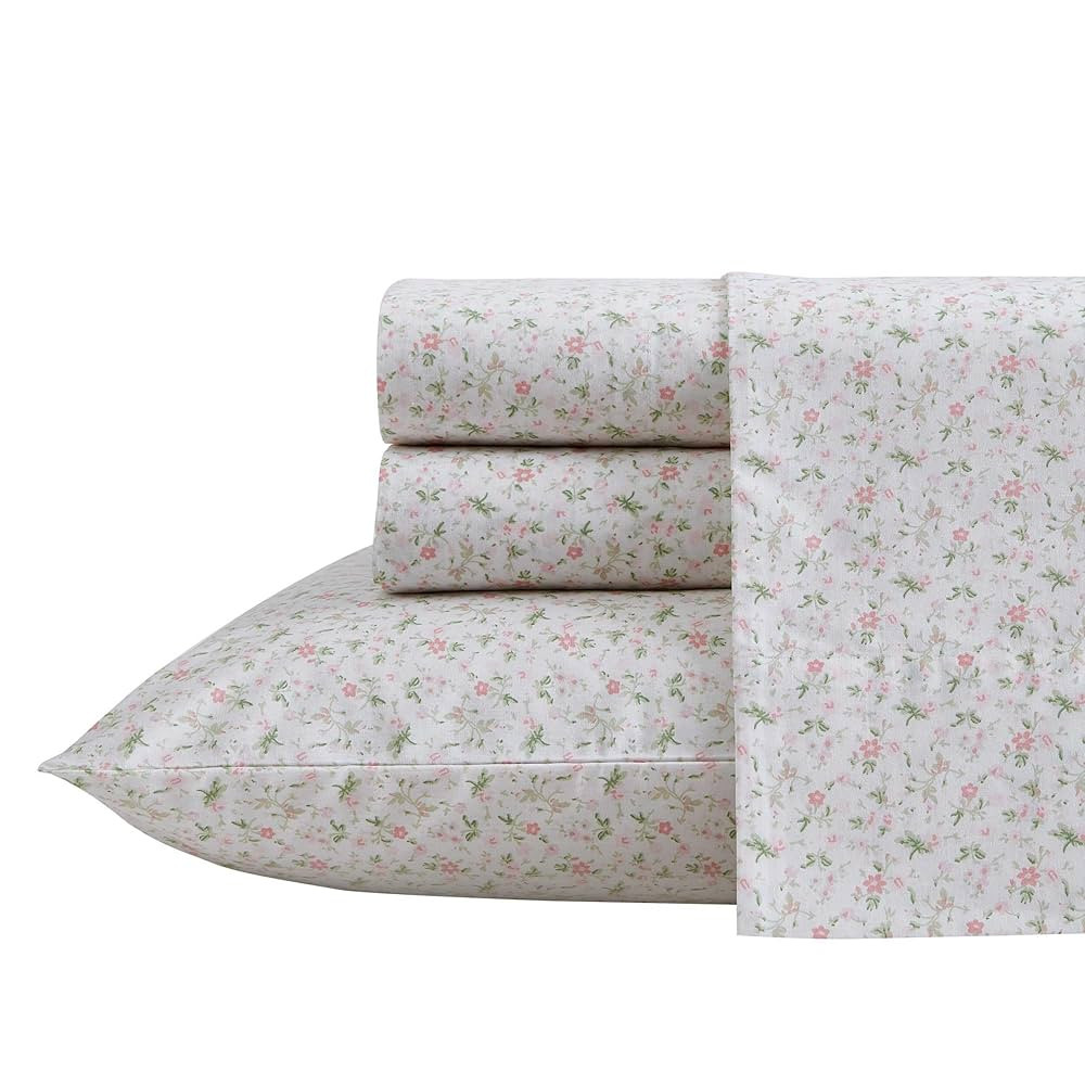 Laura Ashley - Full Sheets, Cotton Percale Bedding Set, Lightweight & Breathable Home Decor (Evie... | Amazon (CA)