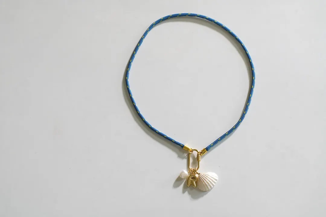 Personalized Blue Paracord Yellow Accents Necklace| Trendy Fashion Jewelry| Beach Necklace With S... | Etsy (US)