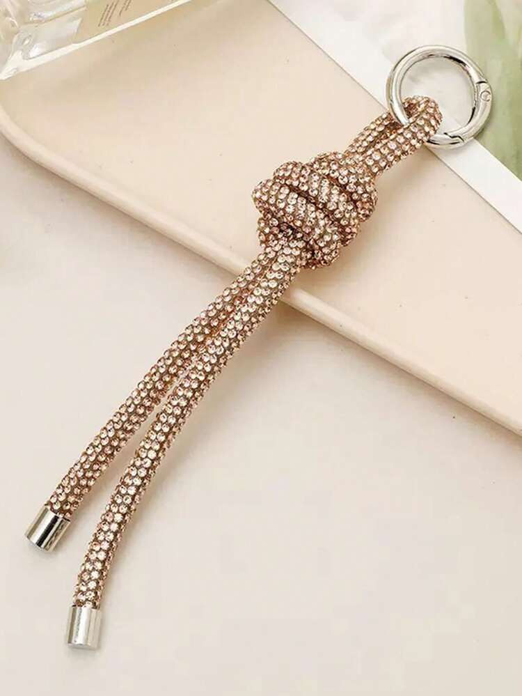 Luxury Rhinestone Roman Knot Bag Charm Sparkling Crystal DIY Pendant Accessory Car Accessories Fo... | SHEIN