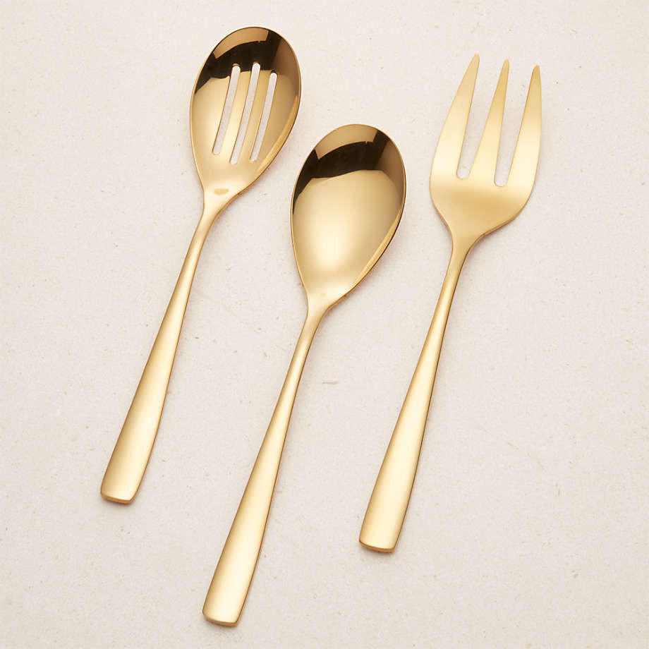 Holiday Gold Serving Spoon + Reviews | Crate & Barrel | Crate & Barrel