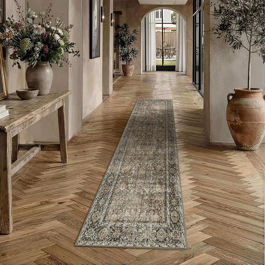 PureCozy Brown Runner Rug 3x7 Vintage Traditional Distressed | Amazon (US)