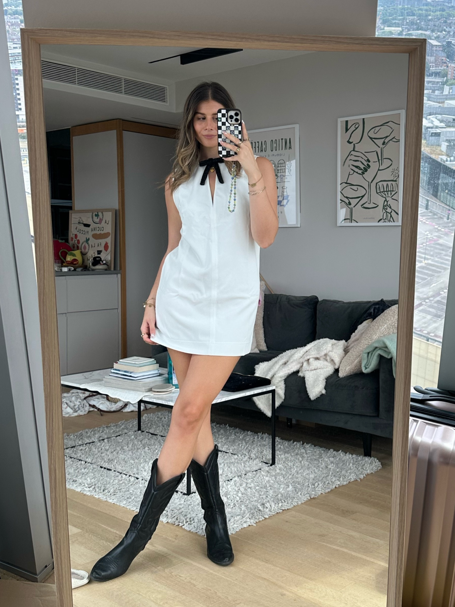 I wear size small

white mini dress H&M black bow girl core Pinterest summer outfit inspo ⭐️🤍

asos ootd cowboy boot styling event summer casual work dress workwear party special occasion dress 

#LTKsummer #LTKstyletip #LTKeurope