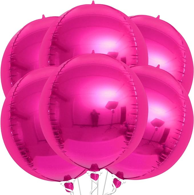 KatchOn, Big Hot Pink Balloons - 22 Inch, Pack of 6 | Hot Pink Foil Balloons for Hot Pink Party D... | Amazon (US)