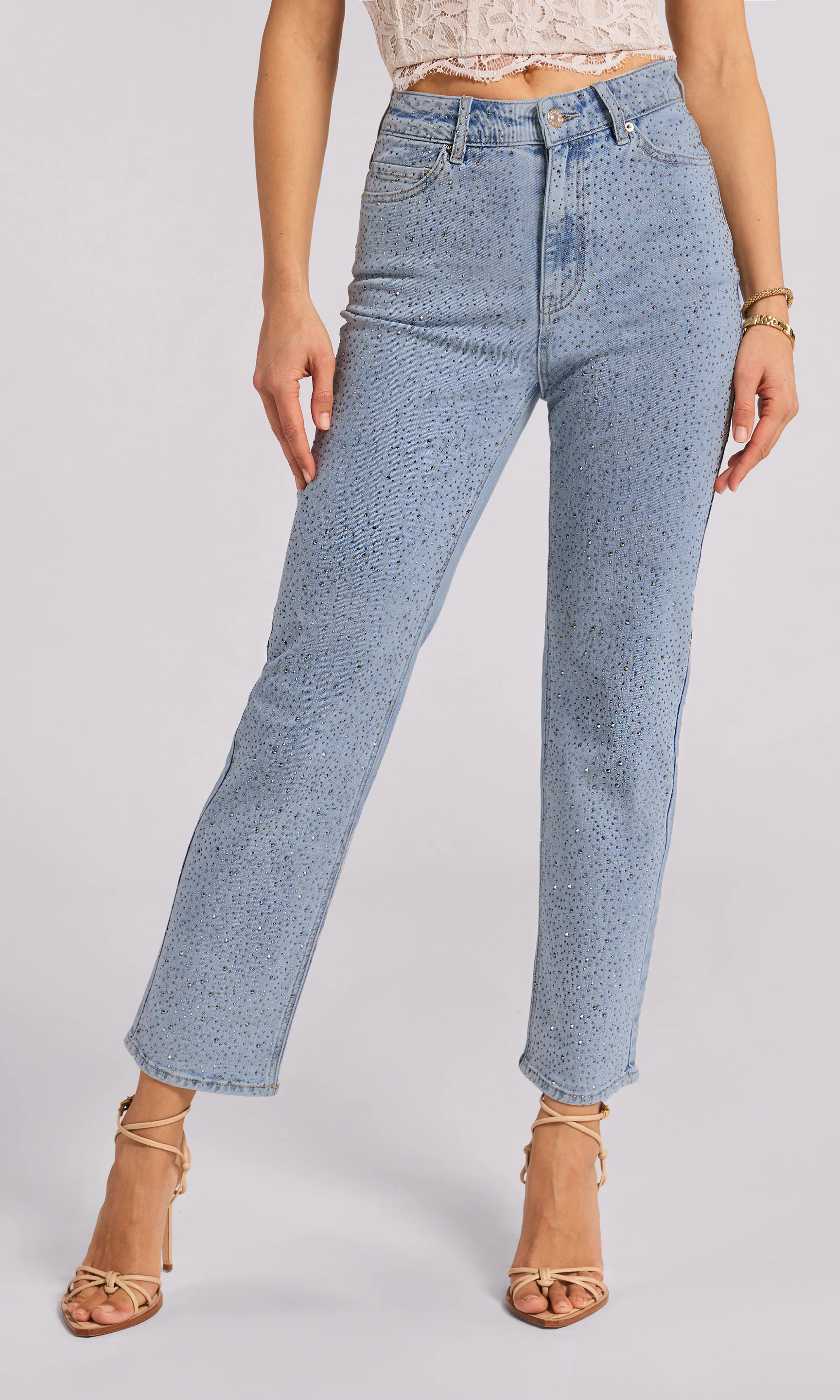 Fantasia Crystal Denim Pants | Generation Love