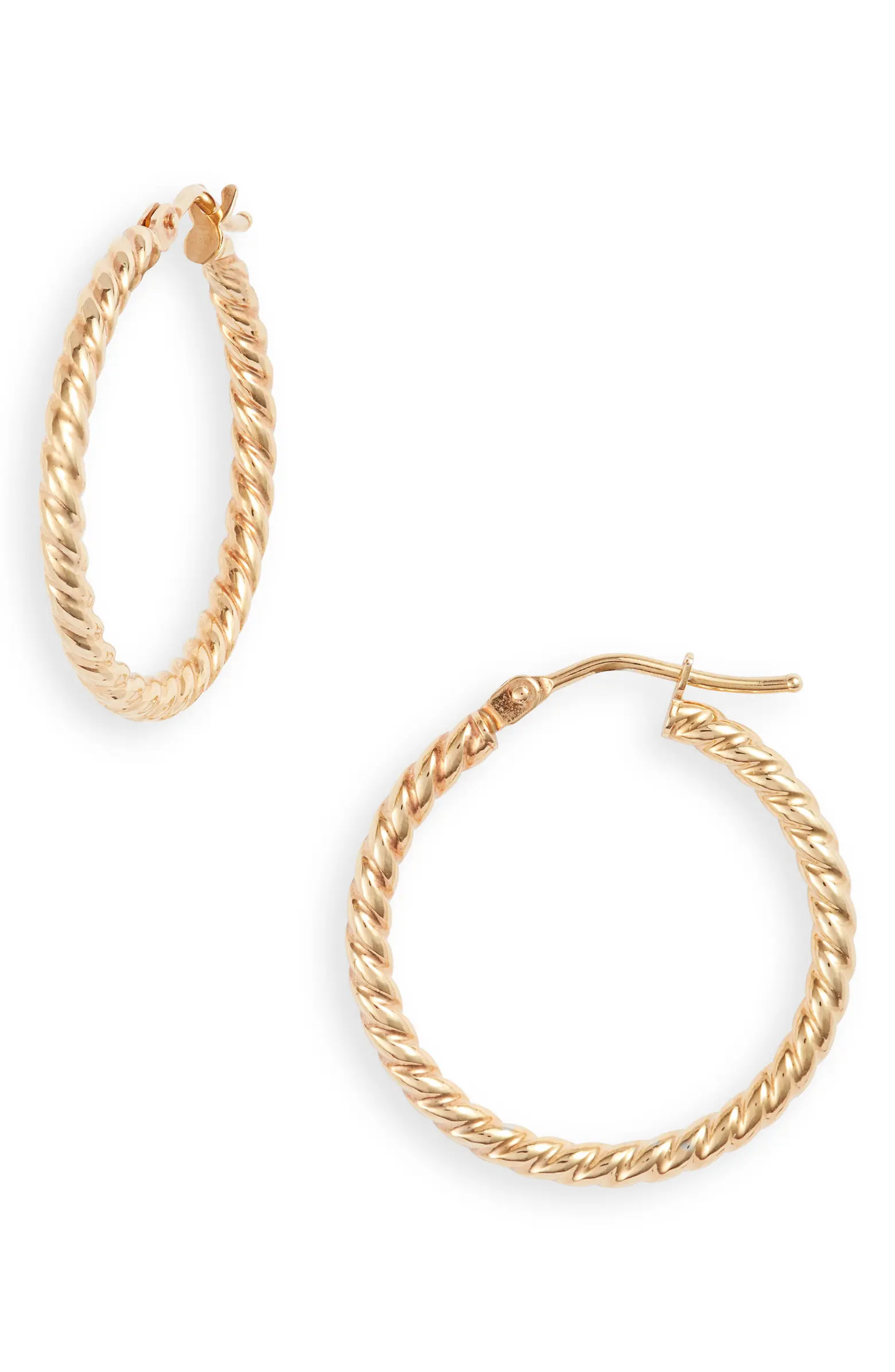 Bony Levy 14K Gold Texture Swirl Hoop Earrings | Nordstrom | Nordstrom