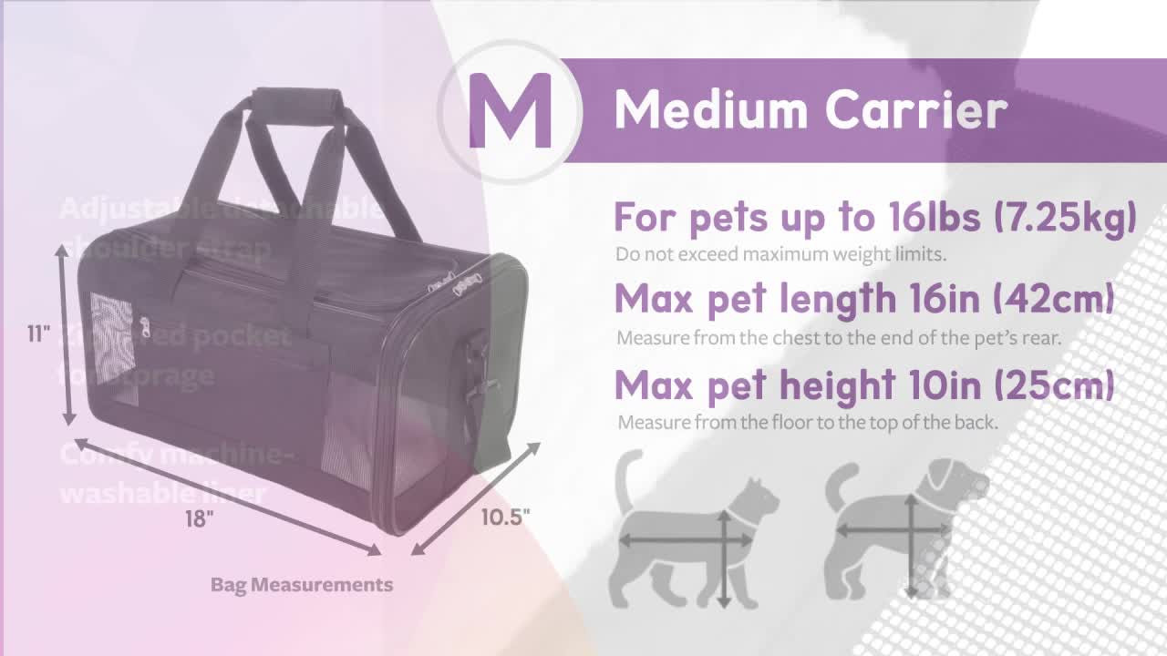 TrustyPup Easy Explorer Medium Guaranteed On-Board Travel Pet Carrier, Black, 16 lb Limit - Walma... | Walmart (US)