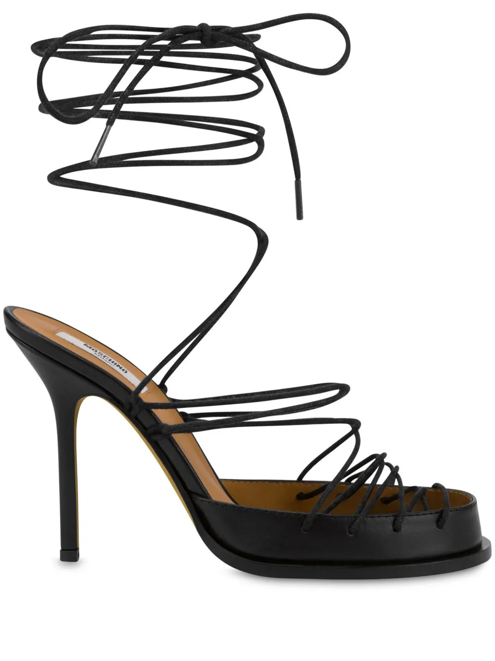 Moschino ankle-tie Sandals | Black | FARFETCH | Farfetch Global