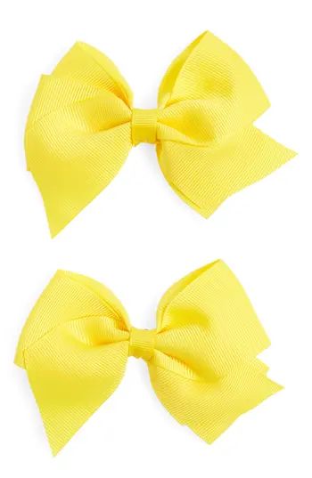 Plh Bows & Laces Bow Clips, Size One Size - Yellow | Nordstrom