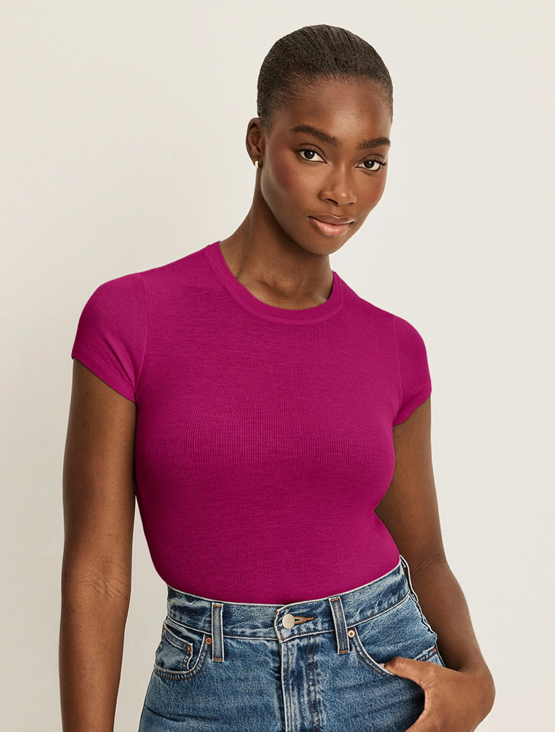 Modal Rib T-Shirt | Women's Classic Slim T-Shirt | Knix CA