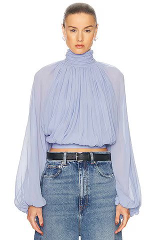 Creponne Drape High Neck Top | FWRD 
