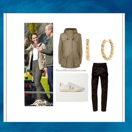 Princess Kate Middleton in south wales in Vega sneakers and Troy London jacket 