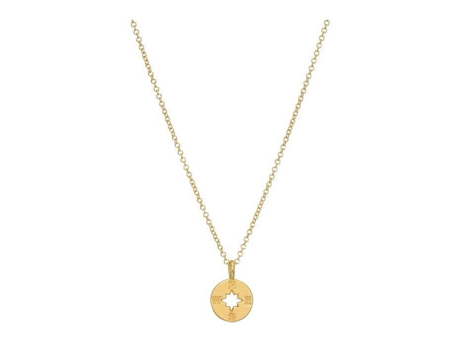 Dogeared - Going Places Compass Reminder Necklace (Gold Dipped) Necklace | Zappos