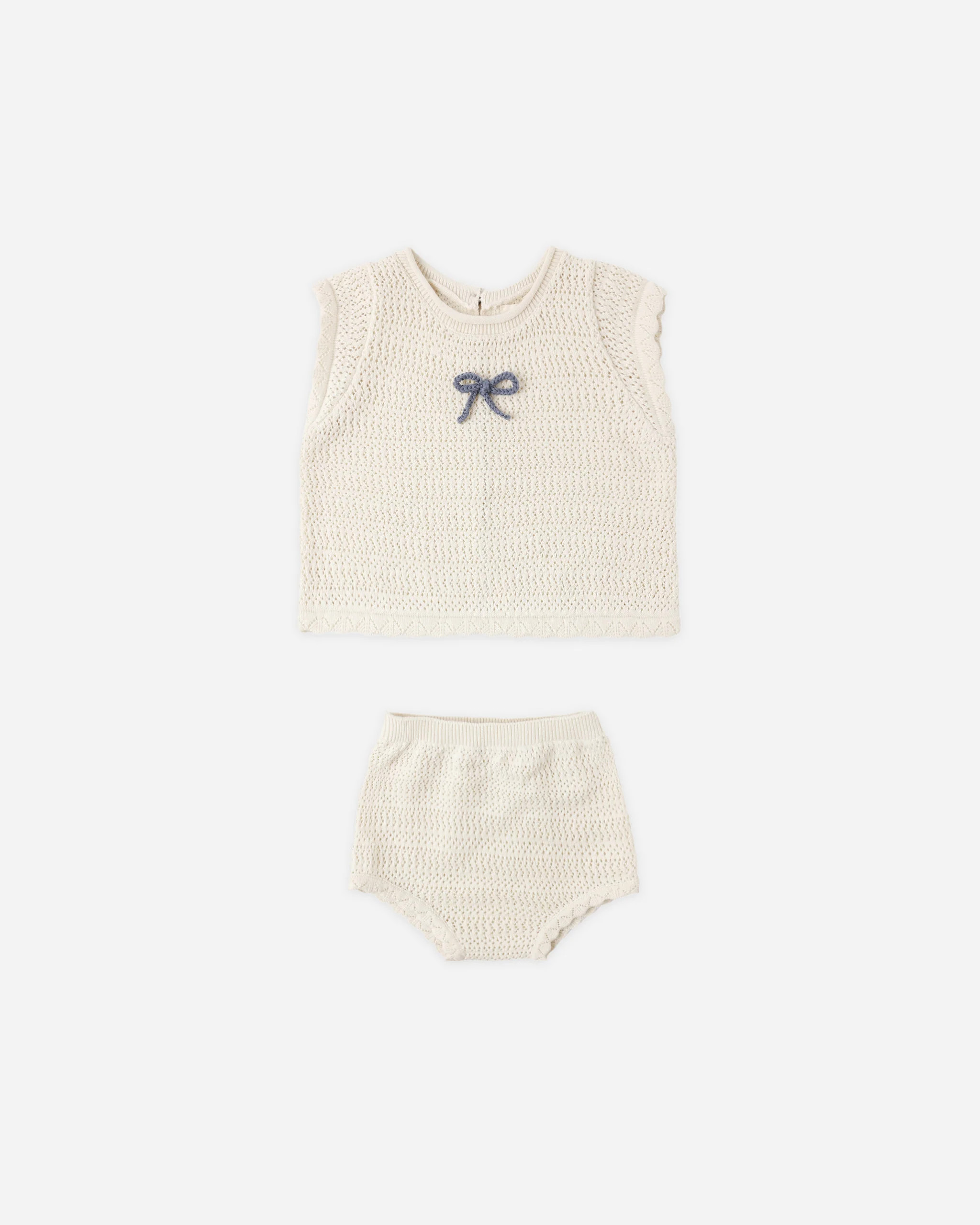 Scallop Knit Baby Set Natural | Rylee + Cru