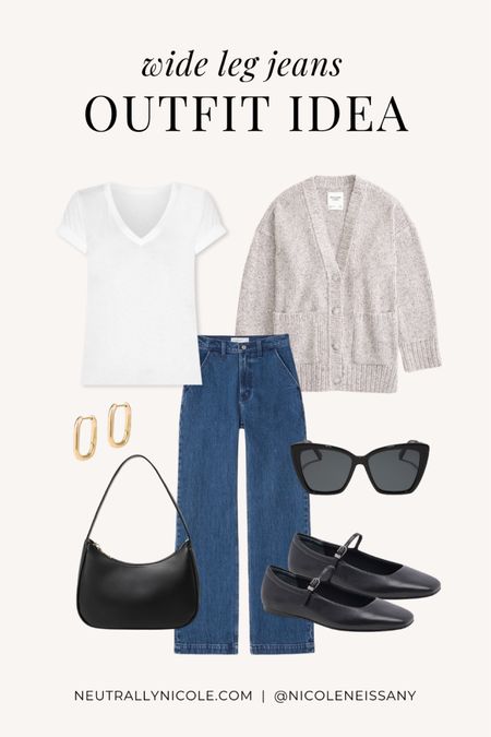 Wide leg jeans outfit

// wide leg denim outfit, how to style wide leg jeans, how to wear wide leg jeans, spring outfit, spring outfits, casual outfit, school outfit, work outfit, brunch outfit, date night outfit, travel outfit, spring denim trends, spring jeans trends, spring trends, spring fashion trends, spring shoes, spring shoe trends, white tee, white t-shirt, dark wash denim, cardigan, ballet flats, purse, handbag, cat eye sunglasses, square hoop earrings, Abercrombie jeans, Abercrombie denim, DIFF eyewear, Amazon fashion, Dolce Vita, neutral outfit, neutral fashion, neutral style, Nicole Neissany, Neutrally Nicole, neutrallynicole.com (4.16)

#LTKSeasonal #LTKshoecrush #LTKitbag #LTKstyletip #LTKfindsunder50 #LTKfindsunder100 #LTKtravel #LTKsalealert