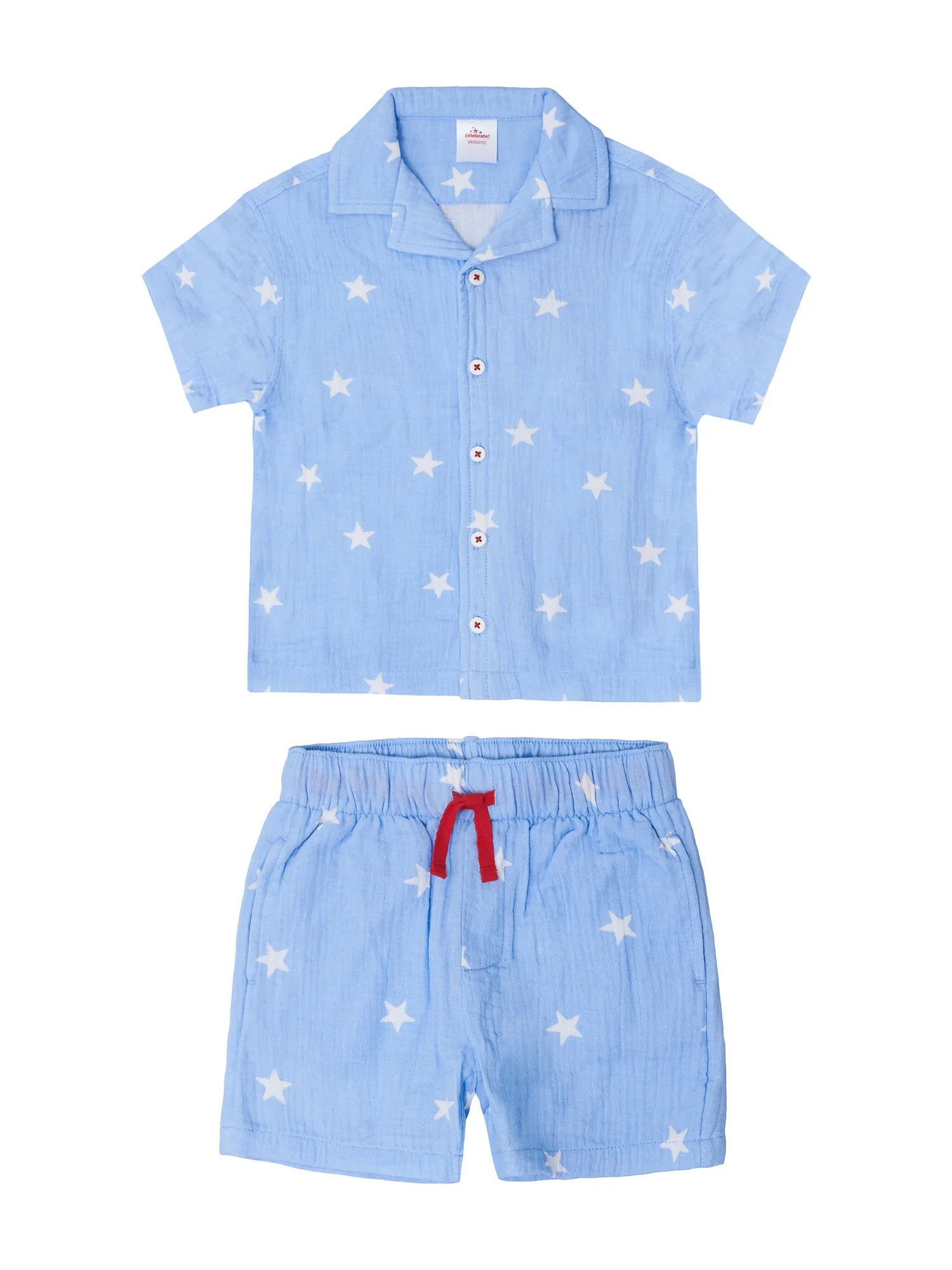 Way to Celebrate Toddler Boy Americana Shirt and Short Set, Sizes 12M-5T | Walmart (US)
