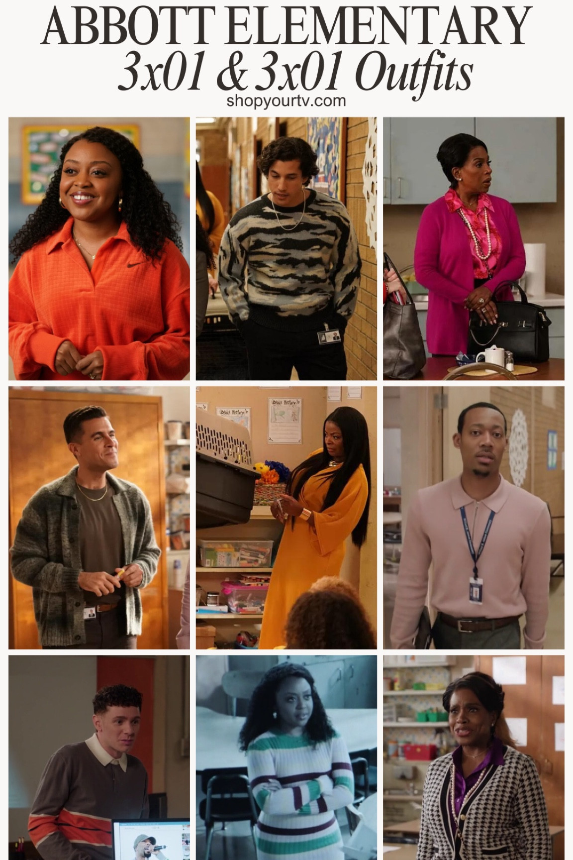 Outfits in 3x01 and 3x02 of Abbott Elementary 

More on shopyourtv.com