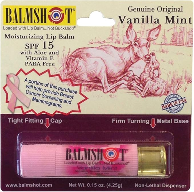 Balmshot Lip Balm Pink Camo - Vanilla Mint Flavor - SPF 15 with Aloe and Vitamin E, PABA Free | Amazon (US)