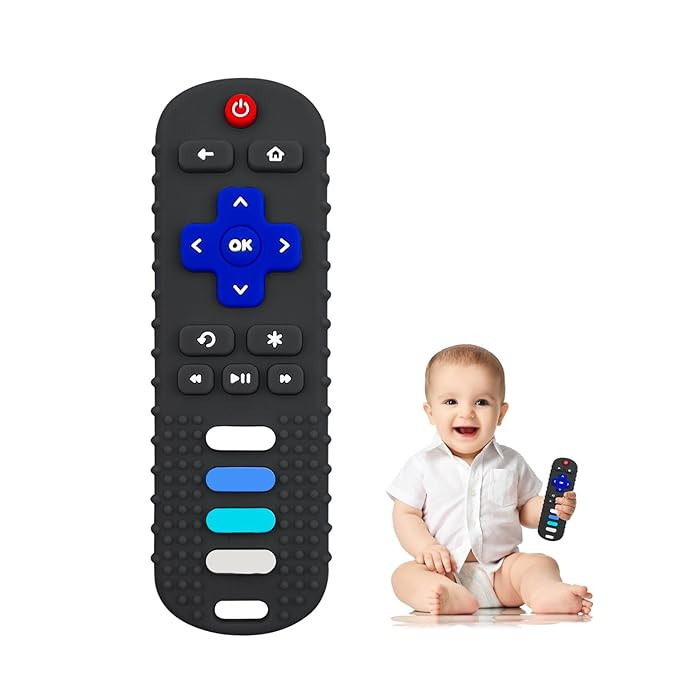 Baby Teething Toys, Food Grade Silicone Teether for Babies 3 6 12 18 Months, TV Remote Shape Todd... | Amazon (US)