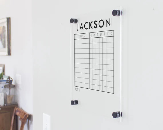 Clear Acrylic Chore Chart  Size 11x14  Personalized Chore | Etsy | Etsy (US)