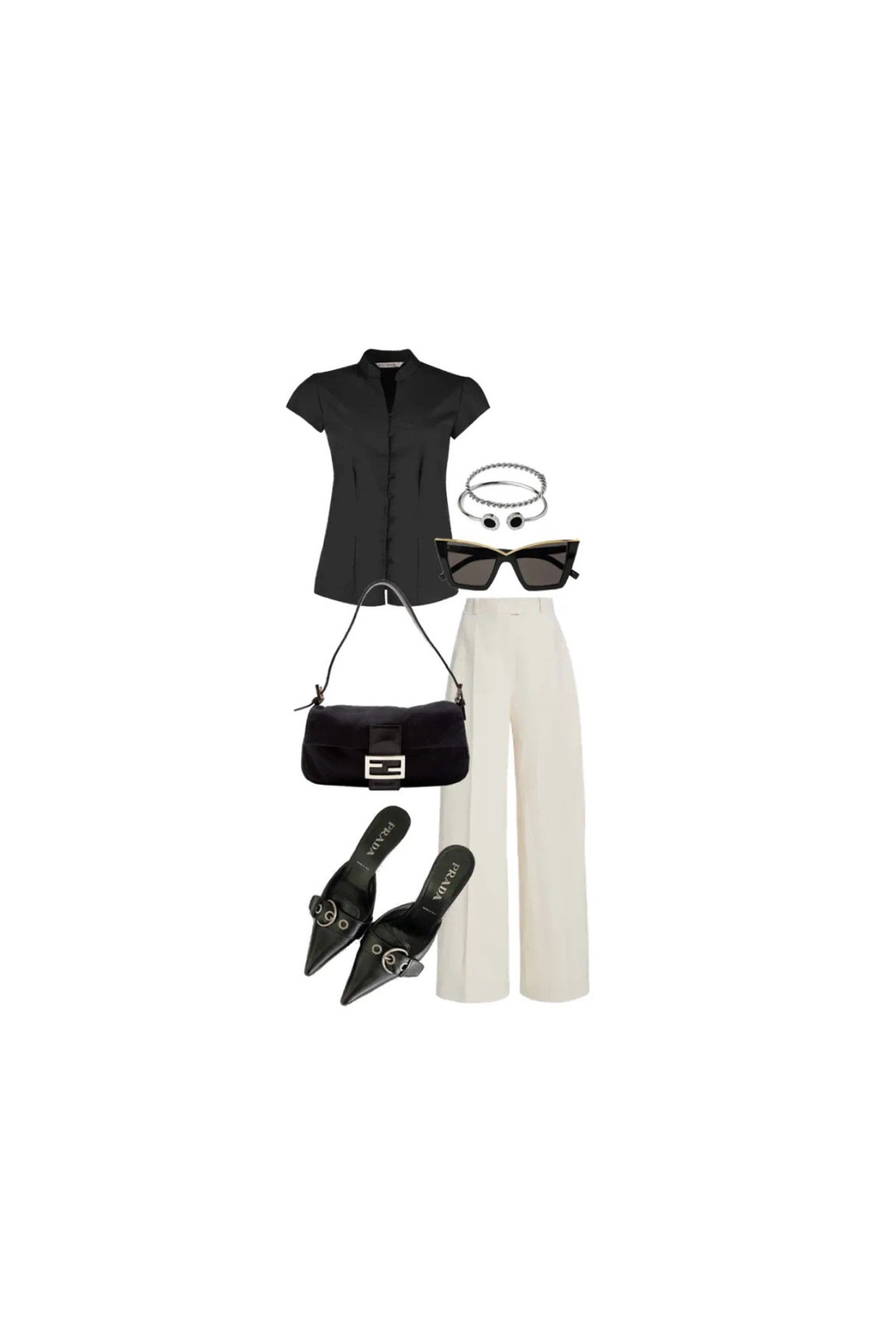 elevated Casual day fit 
Black button top 
Cream pants 
Black pointed mules 
Fendi bag 

#LTKshoecrush #LTKBacktoSchool #LTKstyletip
