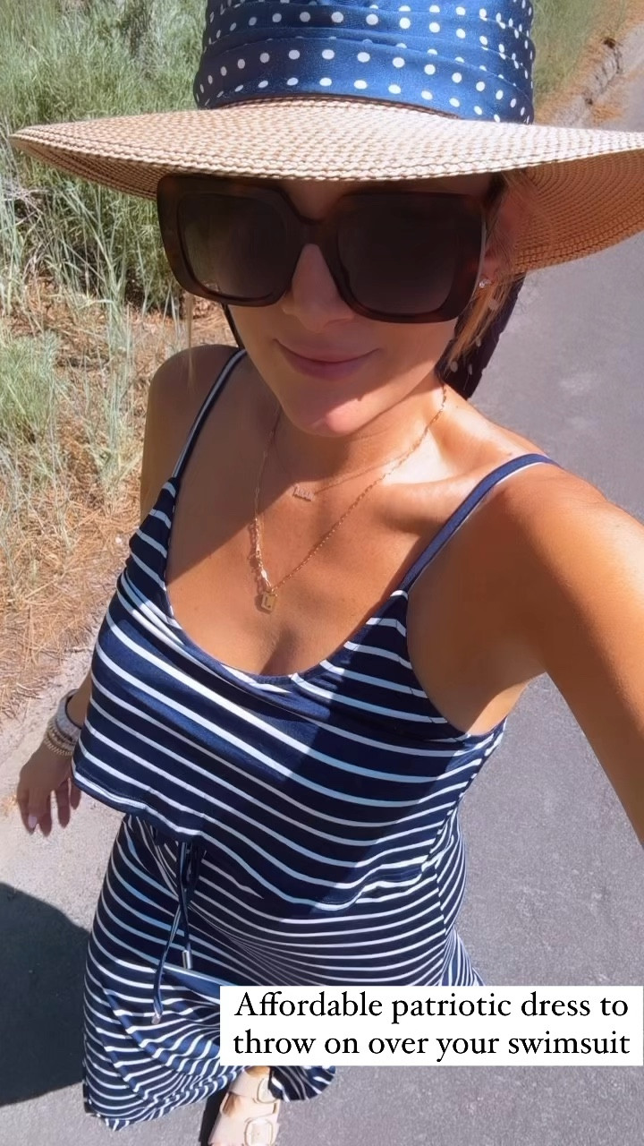 Softest cutest patriotic dress that you will ever wear wearing a size small so flattering cannot believe it's $30 a small

#LTKSwim #LTKFindsUnder50 #LTKOver40