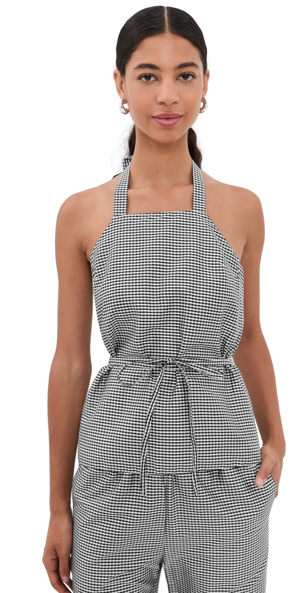 Damaris Bailey Isla Apron Top Black/White Gingham S | Shopbop