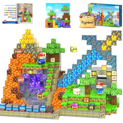 150PCS Magnetic Blocks - Build Mine Magnet World Kids Building Blocks with Magnet Board for 3 4 5 6 7 8 9 10 Year Old Boys & Girls Magnetic Tiles STEM Sensory Outdoor Toys for Kids Ages 4-8 5-7 | Amazon (US)