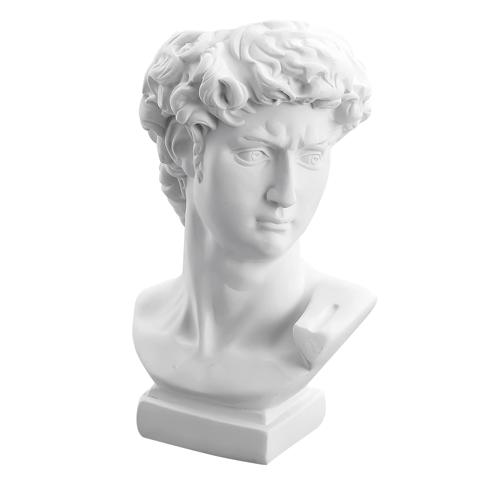 David Statue Vase - 6 Inch Greek Bust Head Aesthetic Planter White Home Decor Roman Style Resin S... | Amazon (US)