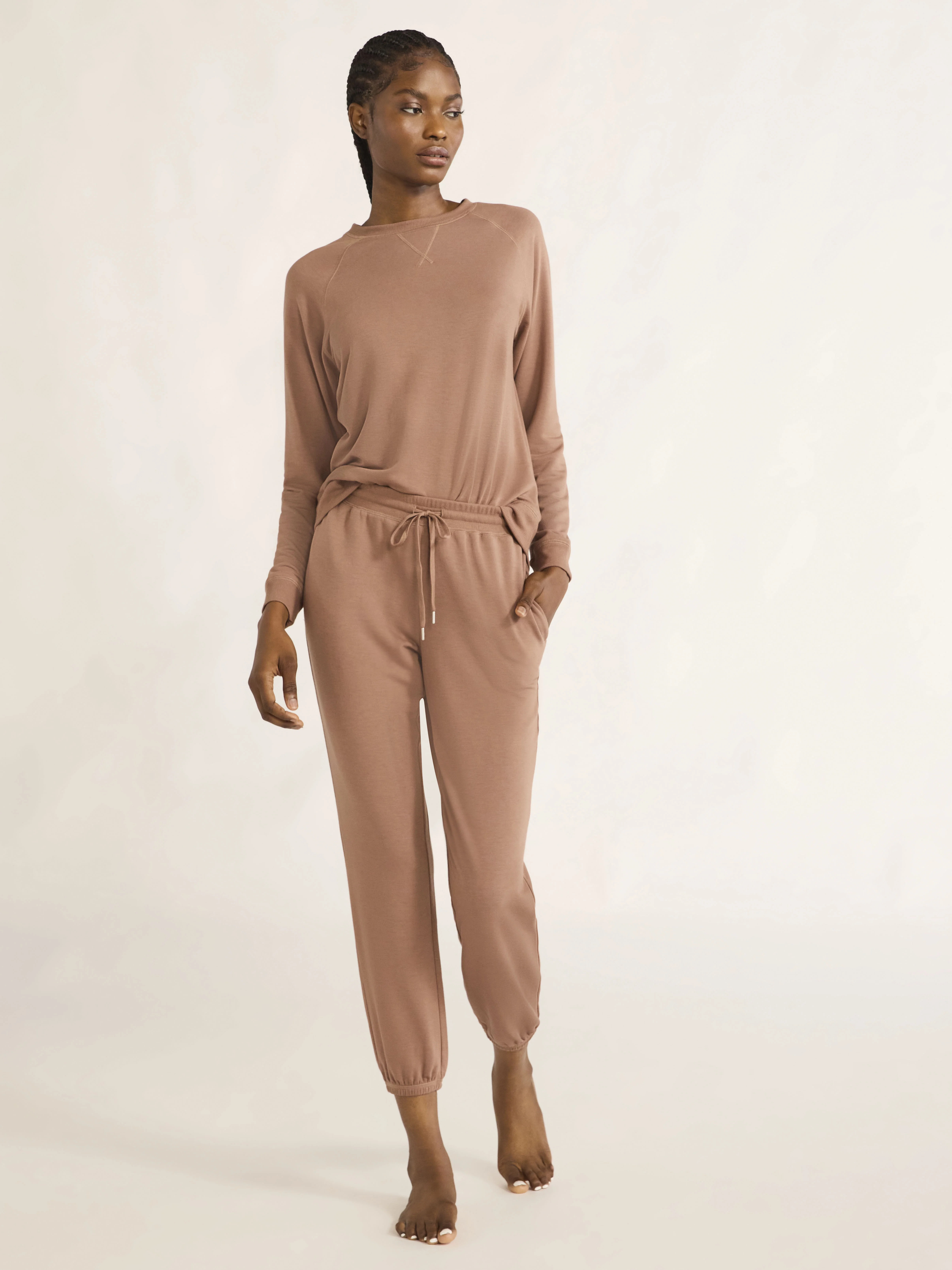 Joyspun Women's French Terry Cloth Top and Jogger Pants Set, 2-Piece, Sizes XS-3X | Walmart (US)