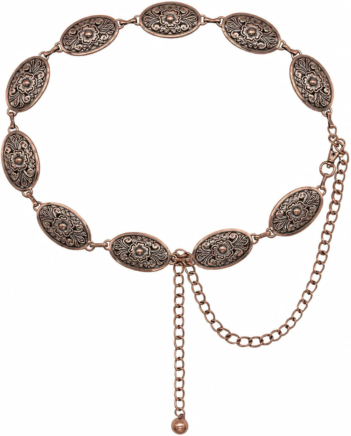 TOPACC Western Metal Concho Belt for Women Cowgirl Chain Belts for Dresses Jeans Country Concert Outfit | Amazon (US)