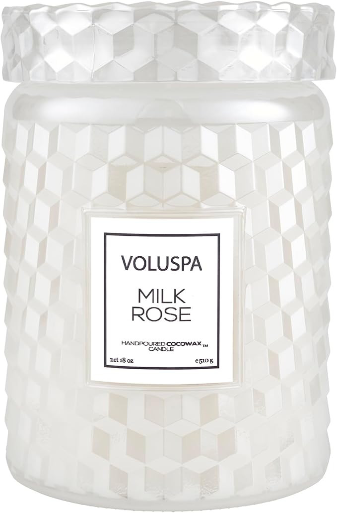 Voluspa Milk Rose, Large Candle Jar, 18 Ounce, 100 Hour Burn Time, Coconut Wax for Clean Burning,... | Amazon (US)